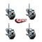 Service Caster 3 Inch Gray Polyurethane Wheel Swivel 58 Inch Threaded Stem Caster Set with Brake SCC SCC-TS20S314-PPUB-TLB-58212-4 - alternate 3